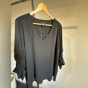 Karen Kane Black V-Neck Blouse